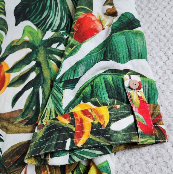 NWT House of Harlow 1960 Linen Blend Tropical Hawaiian Print Dress Sz L - Picture 6 of 7